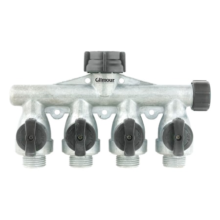 Gilmour Gilmour 5/8 in. Metal Threaded Male 4-Way Shut-off Valve 800404-1001